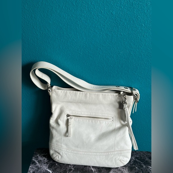 Coach Vintage Y2K SoHo Slim Duffle Legacy White Leather Shoulder Crossbody Bag - Picture 13 of 14